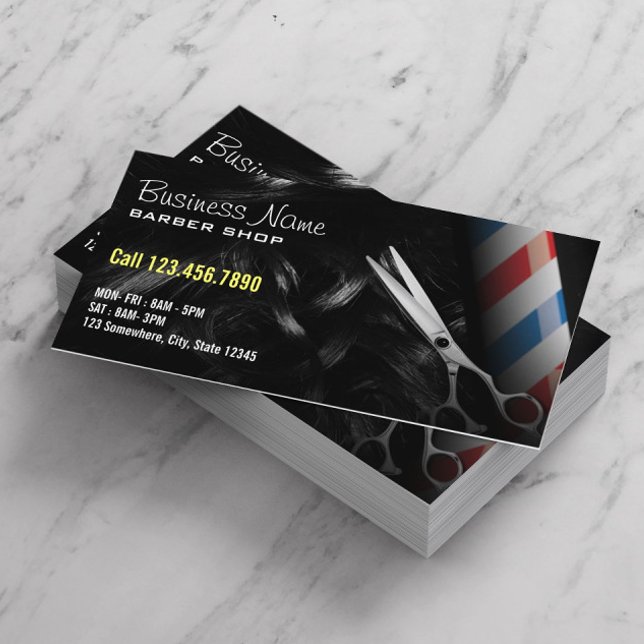 Silver Scissor Professionell Barber Shop Visitkort (Skapare uppladdad)