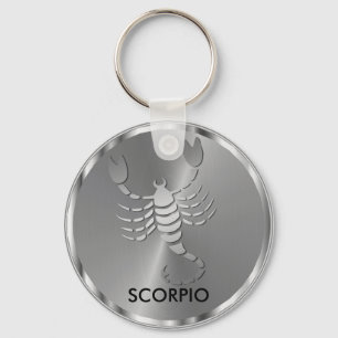 Silver Scorpio ♏ Scorpion - Zodiac Sign Nyckelring
