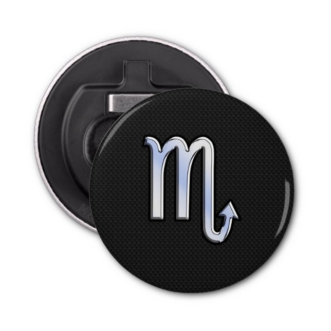 Silver Scorpio Zodiac Signalsvart orakskinn Flasköppnare (Framsidan)