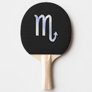 Silver Scorpio Zodiac Signalsvart orakskinn Pingisracket
