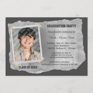 Silver Scrapbook Foto Invitation till Examenfest Inbjudningar