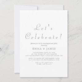 Silver Script Elegant Party Inbjudningar