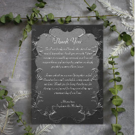 Silver Scrolls Vintage Grått Bröllop Tack