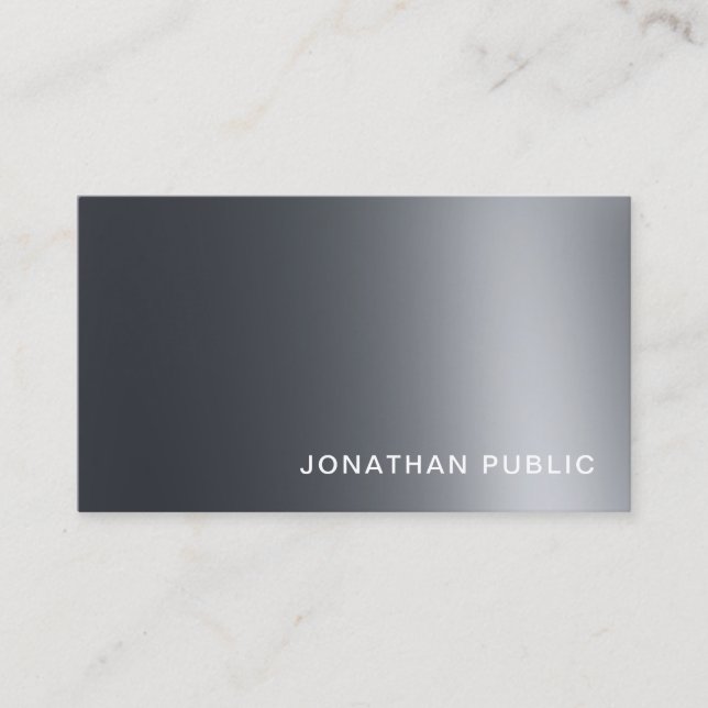 Silver Se Ljus Modern Professionell Glam Plain Visitkort (Framsida)