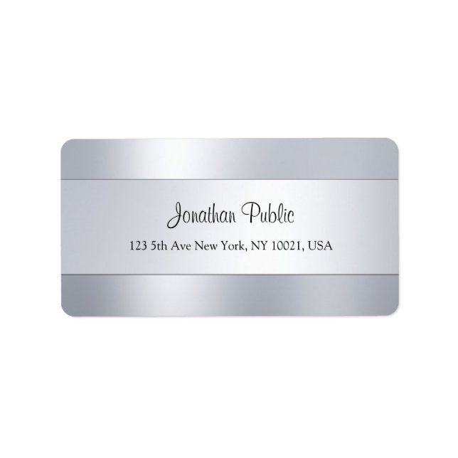 Silver Se mallens moderna handskript Adress Adressetikett (Framsidan)