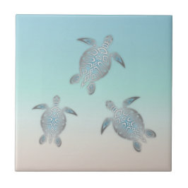 Silver Sea Turtle Beach Kakelplatta