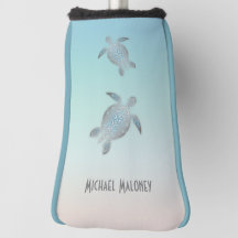 Silver Sea Turtle Monogram Maritime