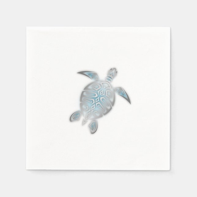Silver Sea Turtle White Coastal Maritime Pappersservett (Framsidan)