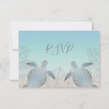 Silver Sea Turtles Turquise Beach Wedding