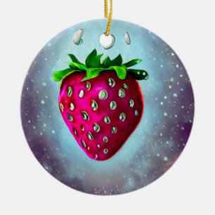Silver Seed Strawberry Julgransprydnad Keramik