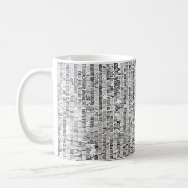 Silver-sekvenser, glamorös, sömlös bakgrund. kaffemugg (Vänster)