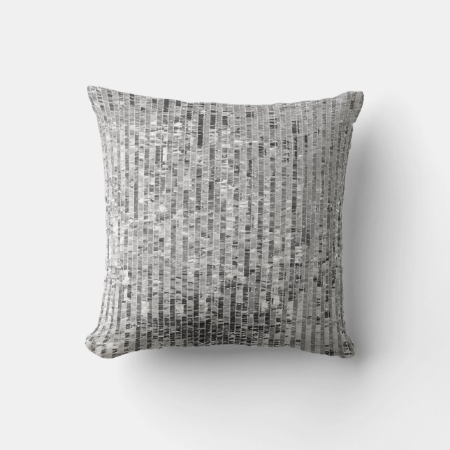 Silver-sekvenser, glamorös, sömlös bakgrund. kudde (Framsida)