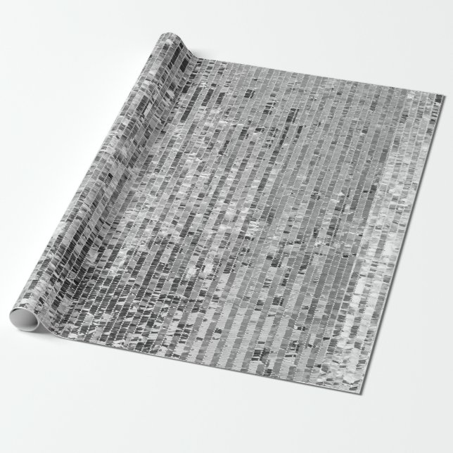 Silver-sekvenser sömlösa mönster presentpapper (Utrullad)