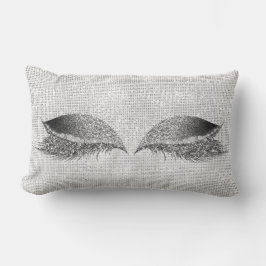 Silver Sequin Glitter Black Grått Makeup-streck Lumbarkudde