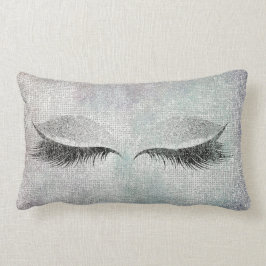 Silver Sequin Glitter Black Painting Makeup-snedst Lumbarkudde