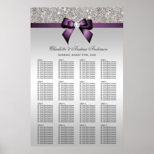 Silver Sequin-Lilan för sätesschemat i bröllop Poster