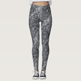 Silver Sequin Mönster Leggings