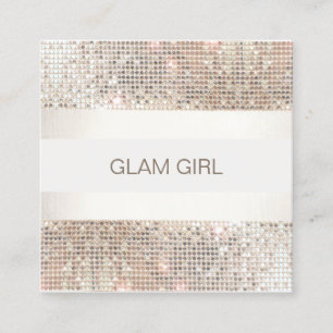 Silver Sequin Rand Makeup Artist Fyrkantigt Visitkort