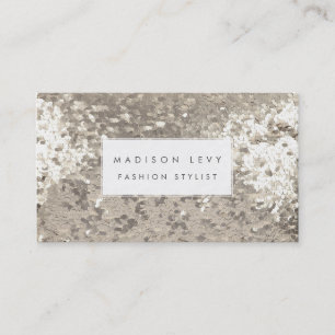 Silver Sequin Sequins Mode Stylist Visitkort