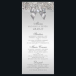 Silver Sequins Bow Bröllop Menu Meny<br><div class="desc">Elegant anpassningsbar silver bröllop-menyn med vackra tryckta silver-sekvenser mönster, en söt, glansig silver-tryckt båge och band och söt tryckt diamanthaltig juvel. OBSERVERA: Det här är platt tryckt grafik - inga verkliga bågar, sekvenser eller upphöjda delar. Text, teckensnitt och färg i teckensnitt kan anpassas. Om du behöver hjälp med att anpassa...</div>