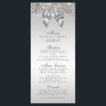 Silver Sequins Bow Bröllop Menu Meny<br><div class="desc">Elegant anpassningsbar silver bröllop-menyn med vackra tryckta silver-sekvenser mönster, en söt, glansig silver-tryckt båge och band och söt tryckt diamanthaltig juvel. OBSERVERA: Det här är platt tryckt grafik - inga verkliga bågar, sekvenser eller upphöjda delar. Text, teckensnitt och färg i teckensnitt kan anpassas. Om du behöver hjälp med att anpassa...</div>