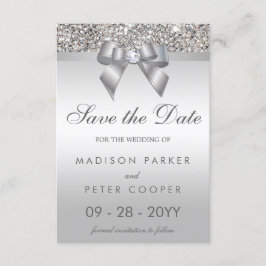 Silver Sequins Diamond Bow Spara datum Bröllop Datumet