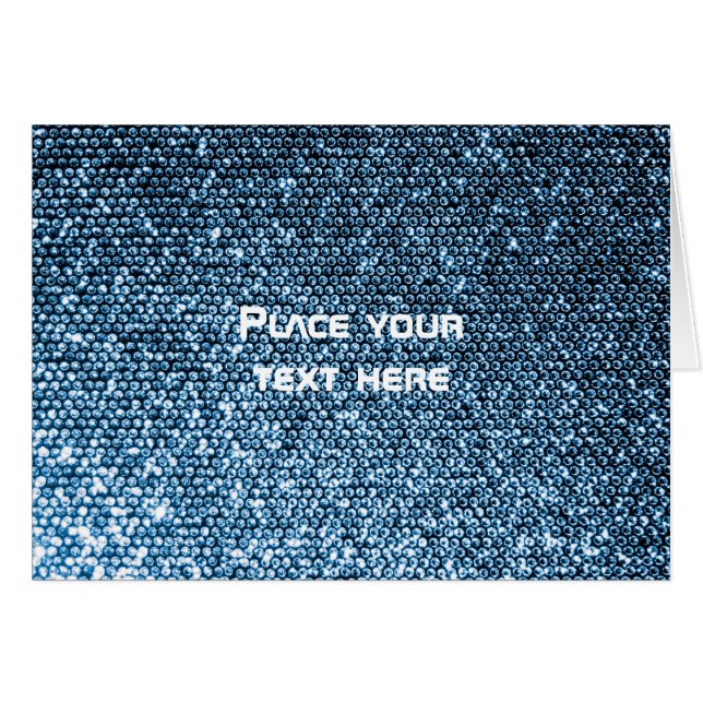 Silver Sequins Hälsningskort (Framsidan Horizontal)