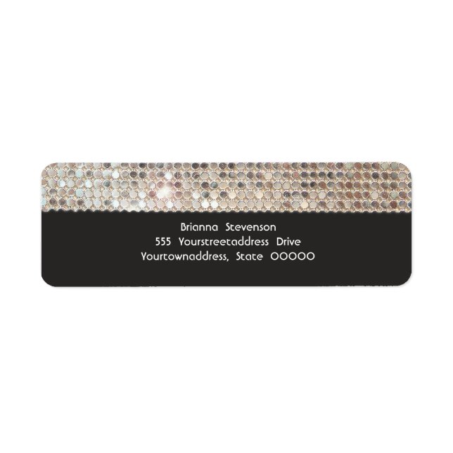 Silver Sequins Returetiketter Returadress Etikett (Framsidan)
