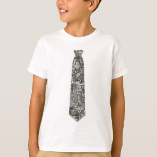 Silver Sequins ser fake Tie T-Shirt