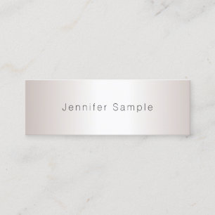 Silver ser modernt Chic minimalistiskt vanligt Tre Mini Visitkort