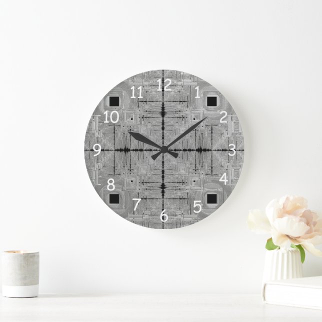 Silver Sergranatrund Clock Stor Klocka (Hem)