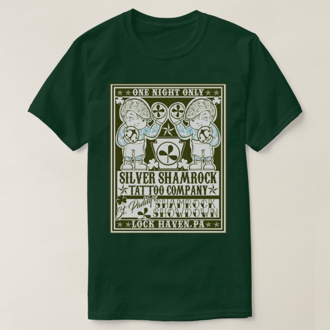 Silver Shamrock Tatto Company Shamrock Showdown F T Shirt (Design framsida)