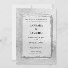 Silver Shimmer 10-årsjubileumspartaj Invitation Inbjudningar