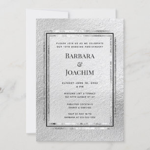 Silver Shimmer 10-årsjubileumspartaj Invitation Inbjudningar