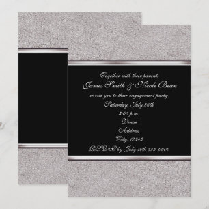 Silver Shimmer & Black Eleganta evenemangs inbjudn Inbjudningar