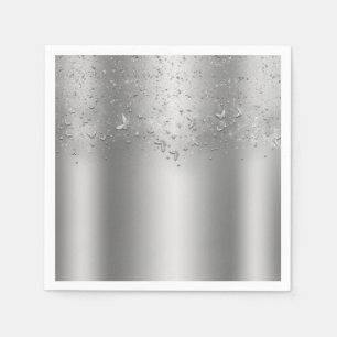 Silver Shimmer Flutter Butterfly Sweet 16 Festsaml Pappersservett