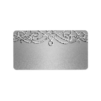 Silver Shimmer Glitter-mallbakgrund Adressetikett
