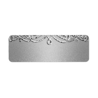 Silver Shimmer Glitter-mallbakgrund Returadress Etikett