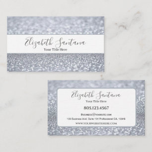 Silver Shimmery Glitter Visitkort