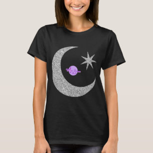 Silver Shimmery Måne & Star T-shirt
