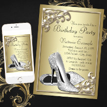 Silver Shoe Ivory Guld Födelsedagsfest