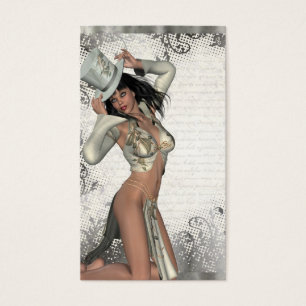Silver showgirl visitkort