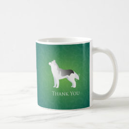 Silver Siberian husky Hund Tack Kaffemugg