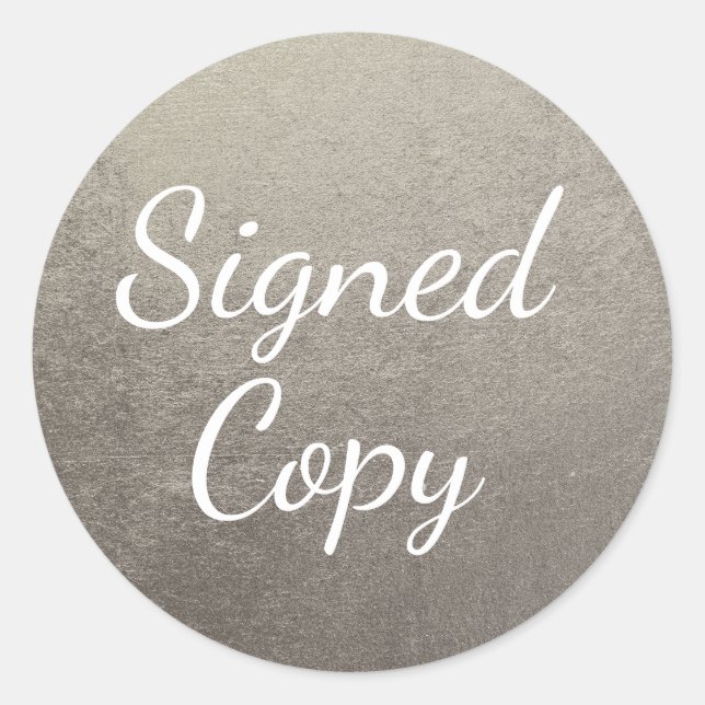 Silver signerad kopia runt klistermärke (Framsida)