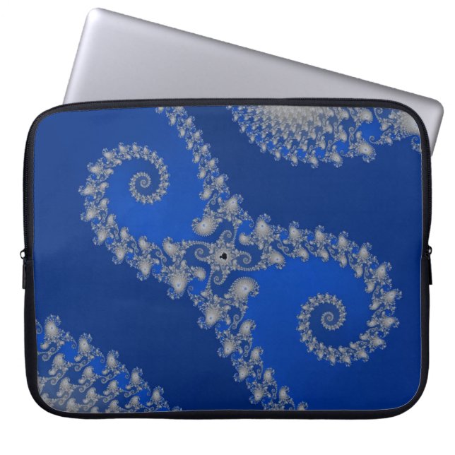 Silver Sjöhäst Laptop Sleeve (Framsidan)