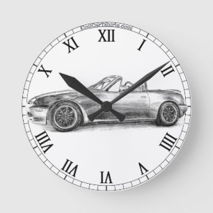 Silver skuggar MX5 Rund Klocka