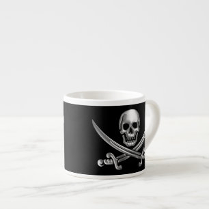 Silver Skull och korsade ord Espressomugg