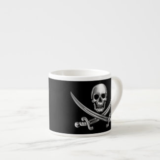 Silver Skull och korsade ord Espressomugg