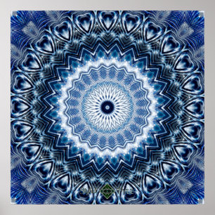 Silver skvalpar Mandala 2 Poster
