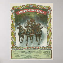Silver Sleigh Klockor Vintage Music Poster